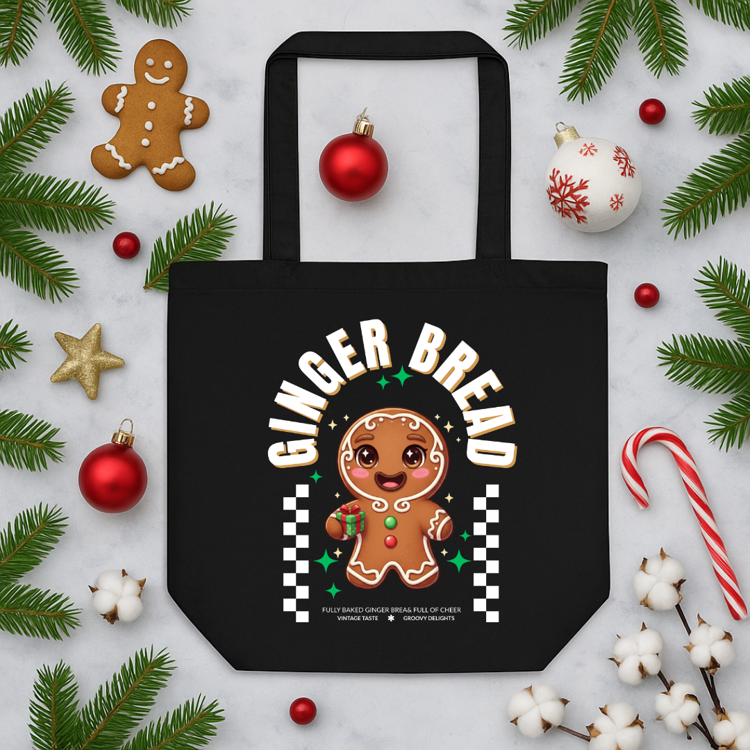 Gingerbread Joy – White | Eco Tote Bag