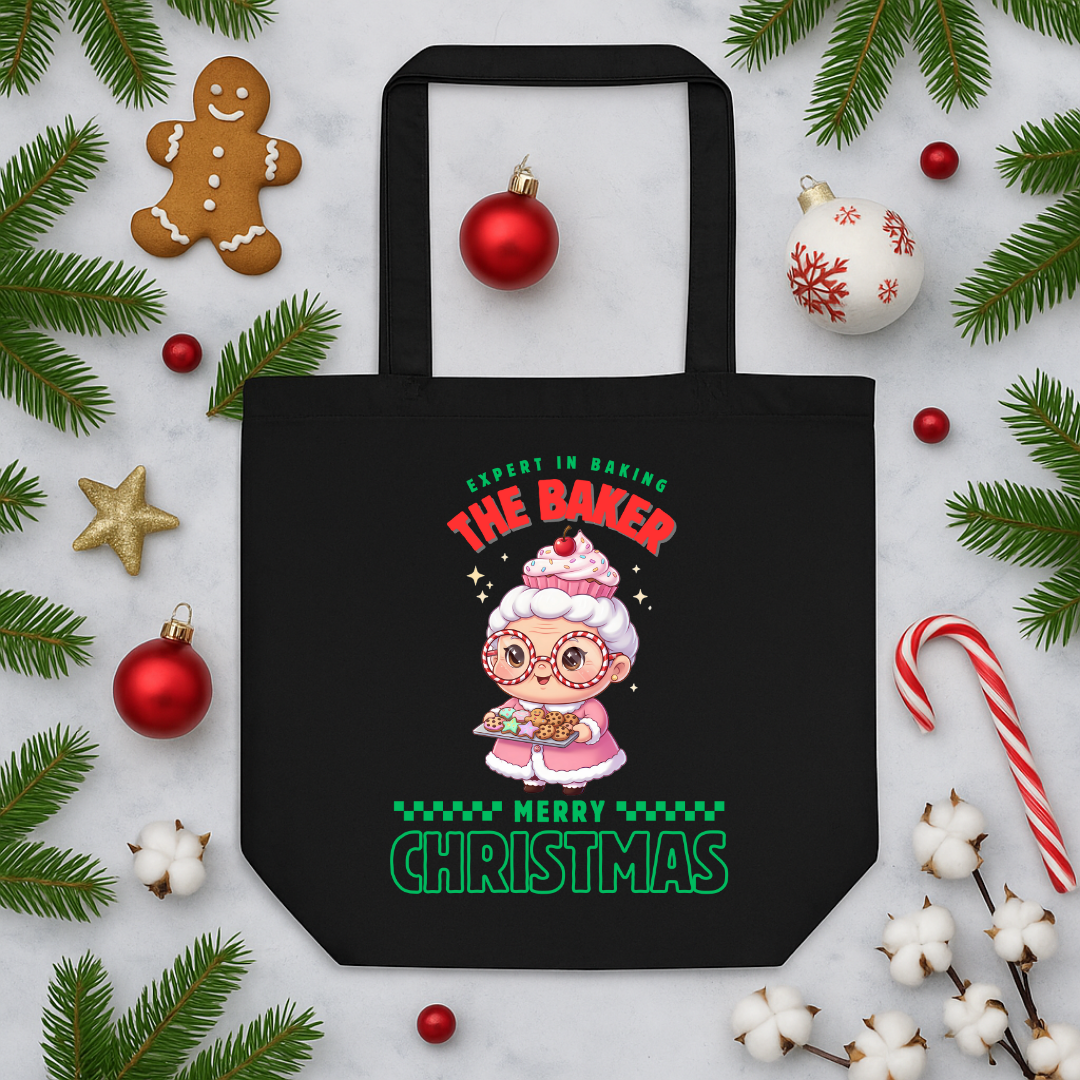 Expert in Baking: The Grandma Baker- Green and Red | Eco Tote Bag