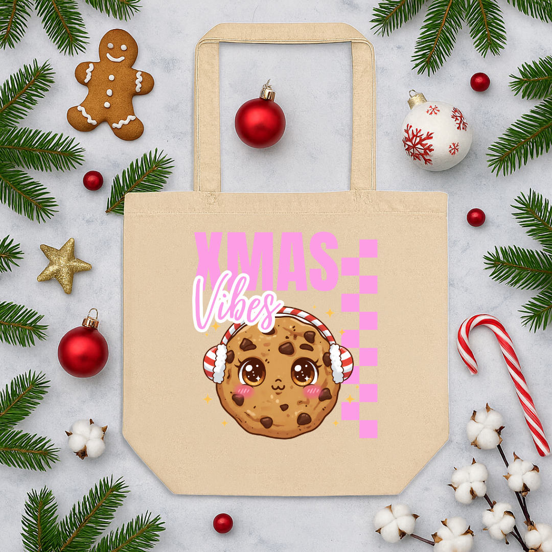 Xmas Vibes Cookie -Pink  | Eco Tote Bag