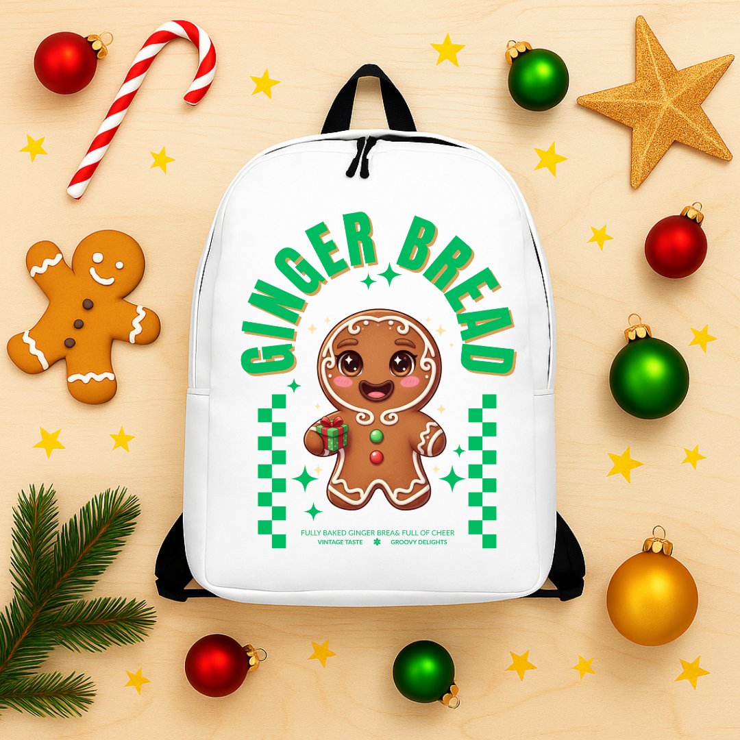 Gingerbread Joy- Green | Minimalist Backpack
