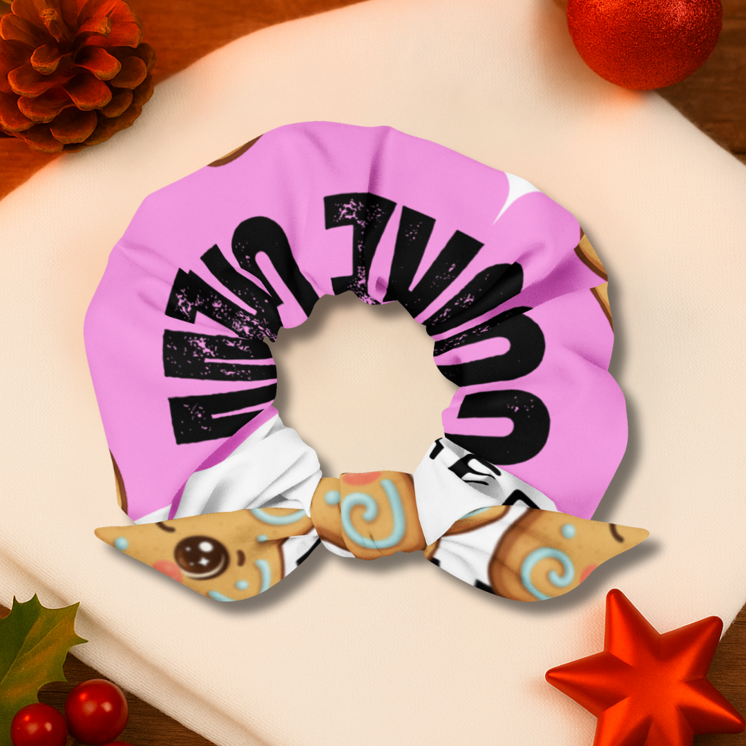 "Cookie Crew, Baked With Love"- Black in Pink | Scrunchie