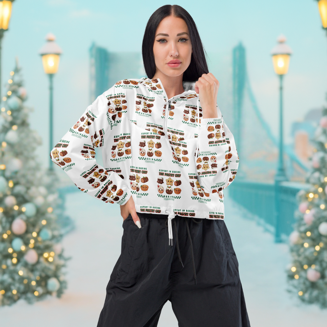 "Expert in Baking: The Pastry Chef..." | Women’s cropped windbreaker