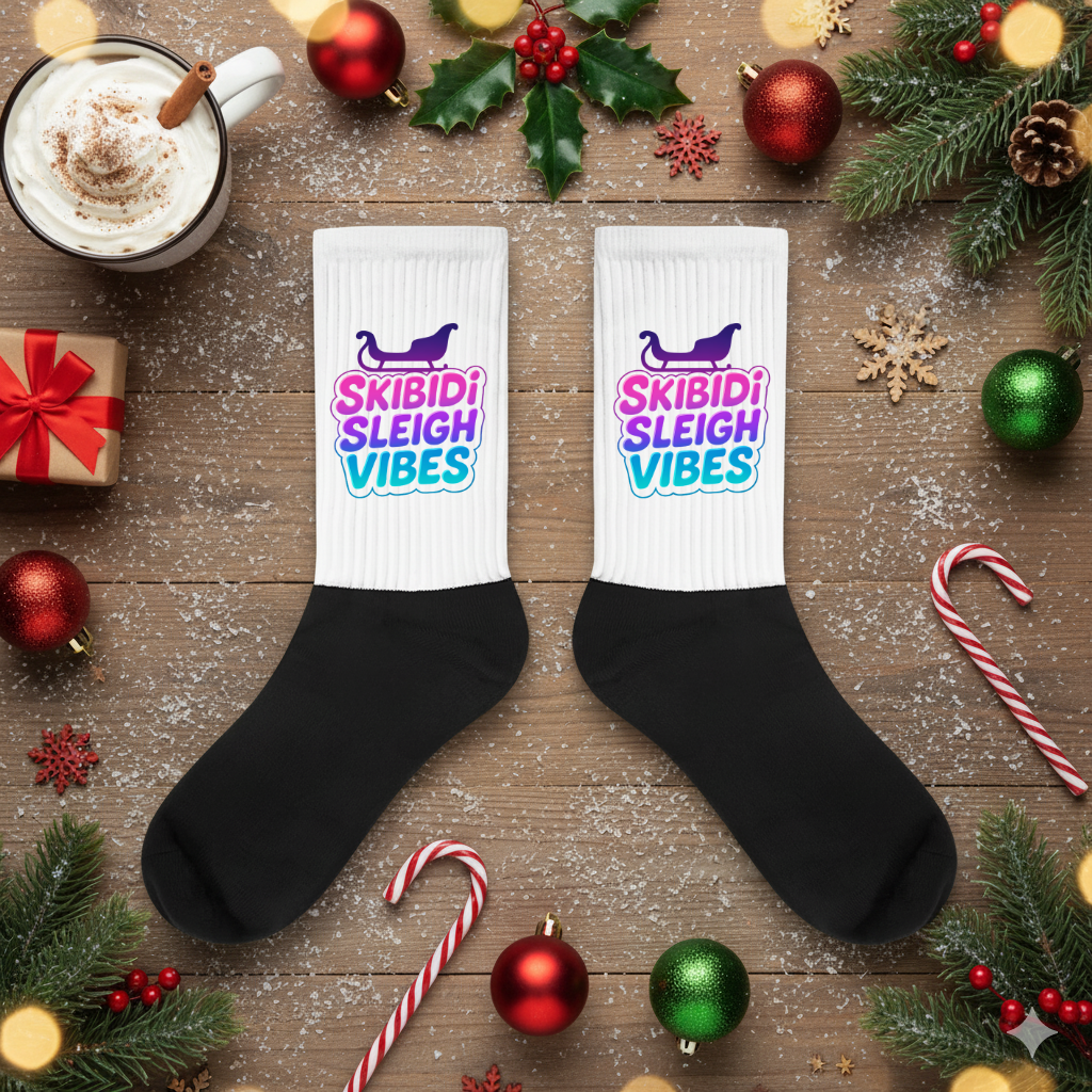 Skibidi Sleigh Teen Socks