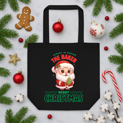Expert in Baking: The Santa Baker- Green and Red | Eco Tote Bag