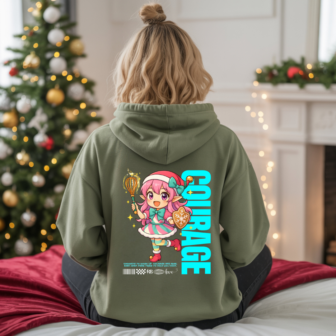 &quot;Courage&quot;- White | Youth Hoodie