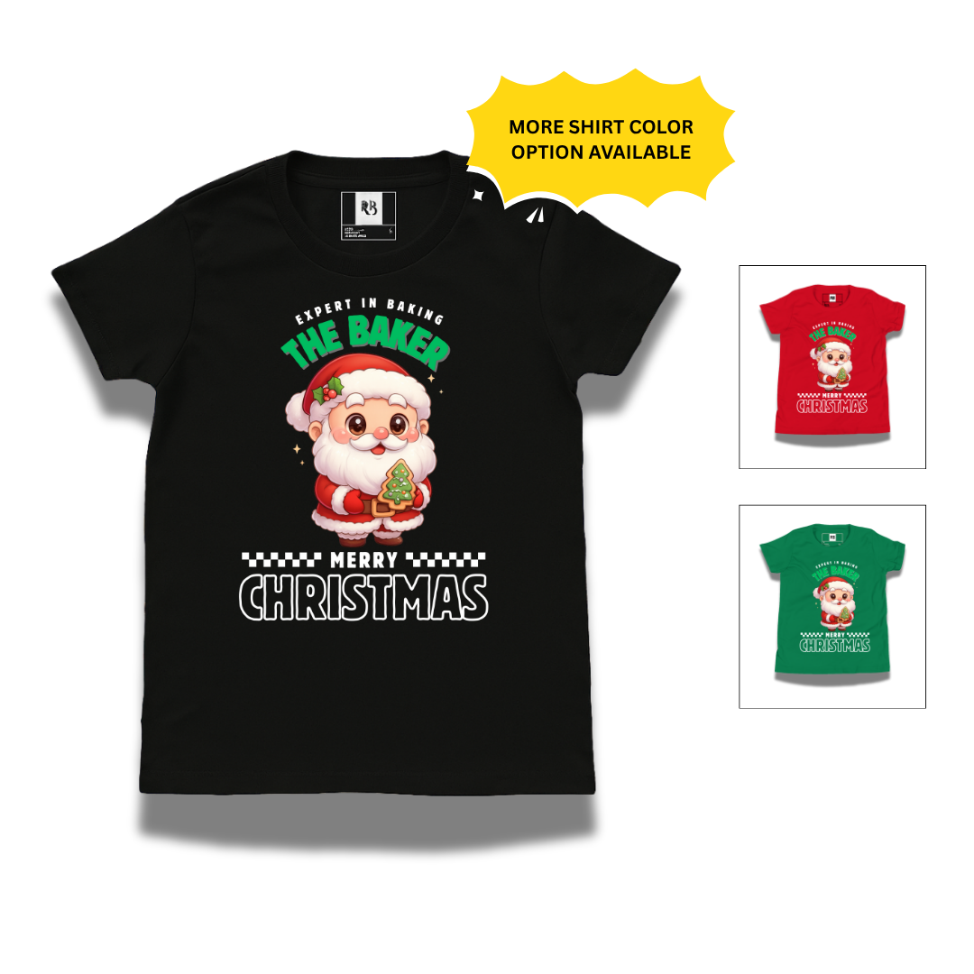 Expert in Baking: The Santa Baker- White and Green | Youth Short Sleeve T-Shirt | – RB Designa Co