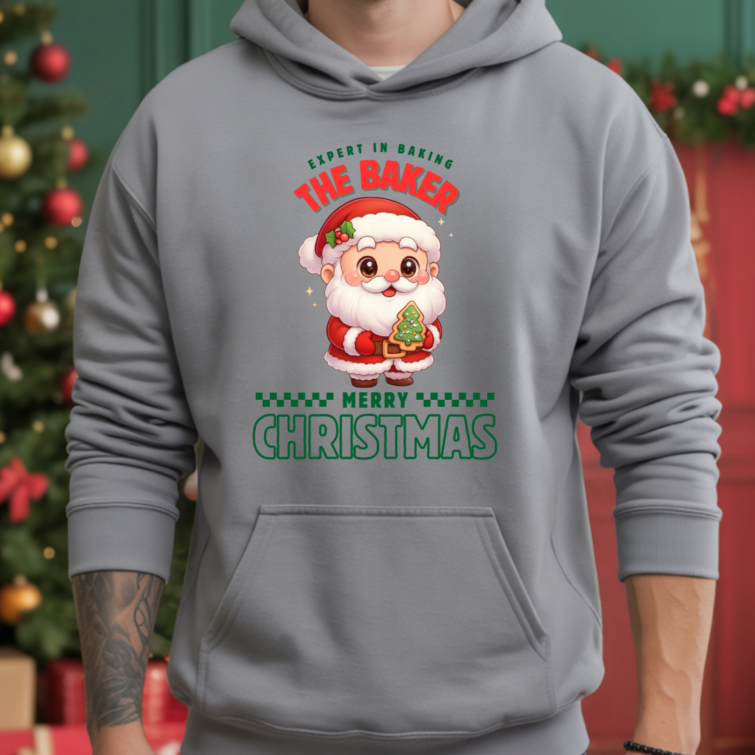 Expert in Baking: The Santa Baker- Green and Red | Youth Hoodie