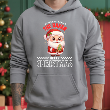 Expert in Baking: The Santa Baker- White and Red | Youth Hoodie