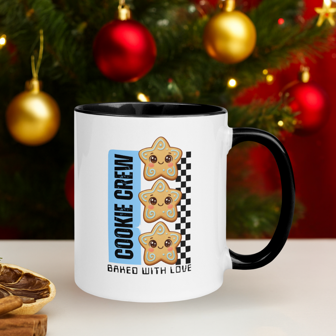 &quot;Cookie Crew, Baked With Love&quot;- Blue in Black | Mug