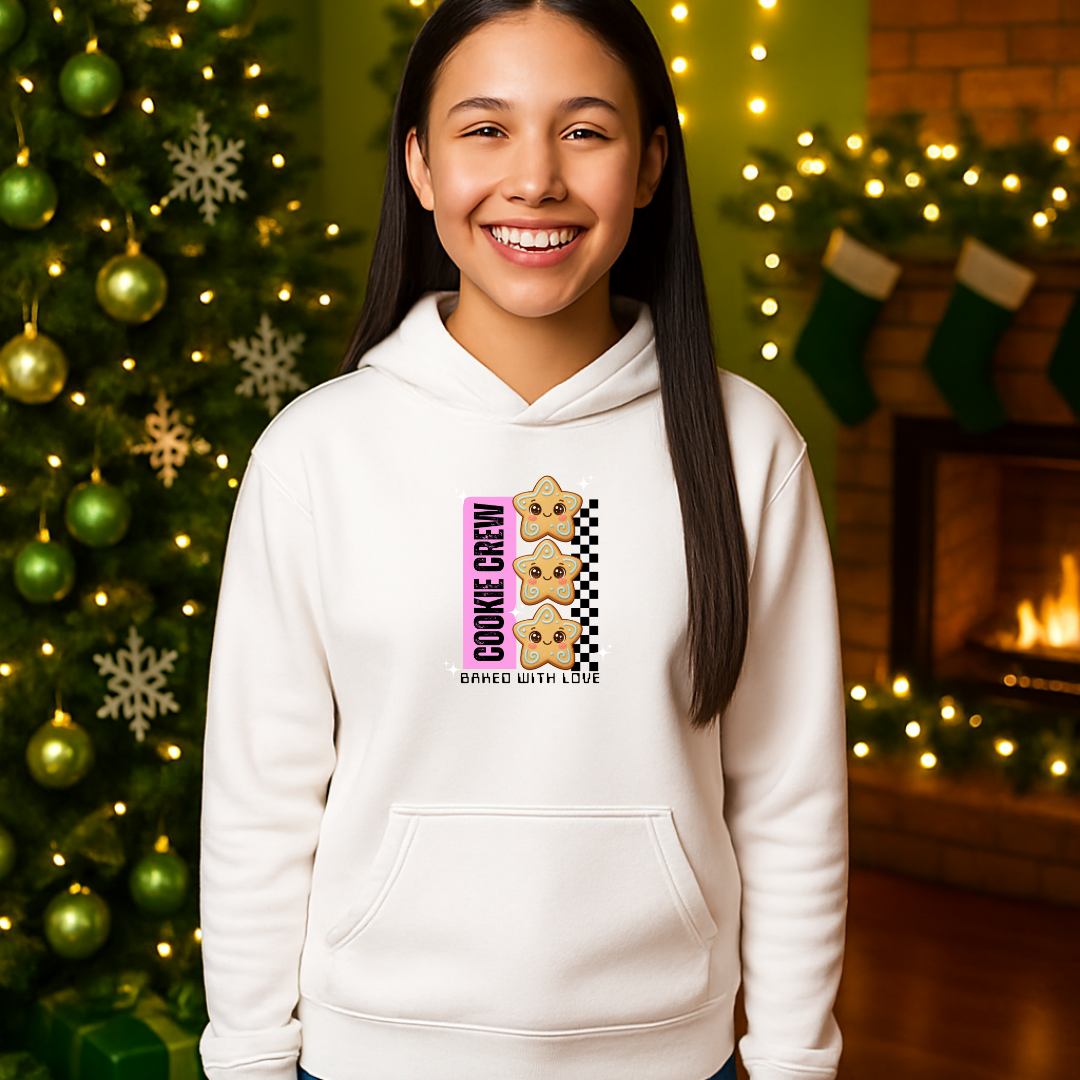 &quot;Cookie Crew, Baked With Love&quot;- Black in Pink | Youth Hoodie | – RB Designa Co