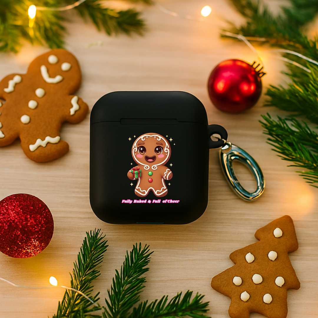 &quot;Fully Baked and Full of Cheer&quot; | Rubber Case for AirPods