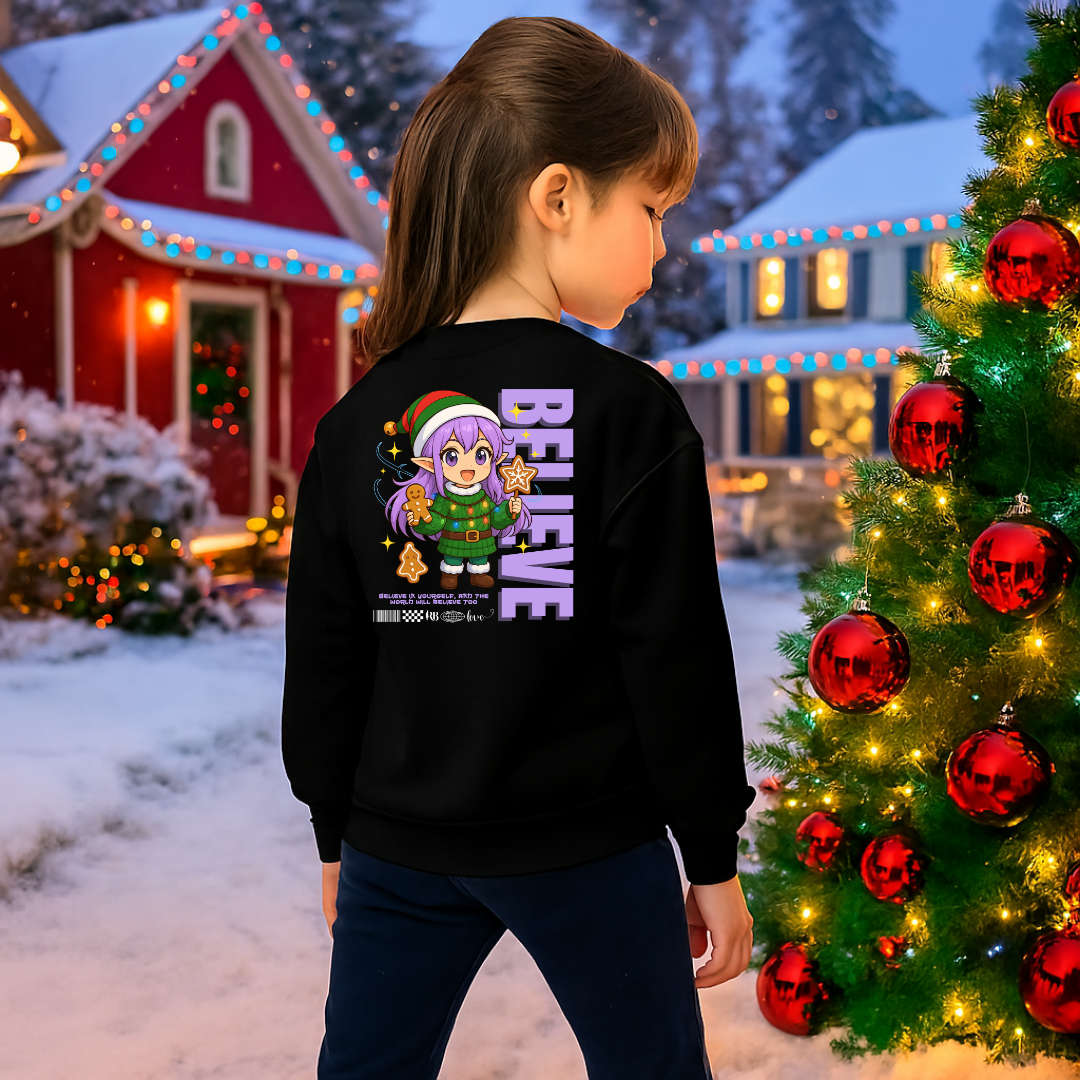 &quot;Believe&quot;- White | Youth Sweatshirt