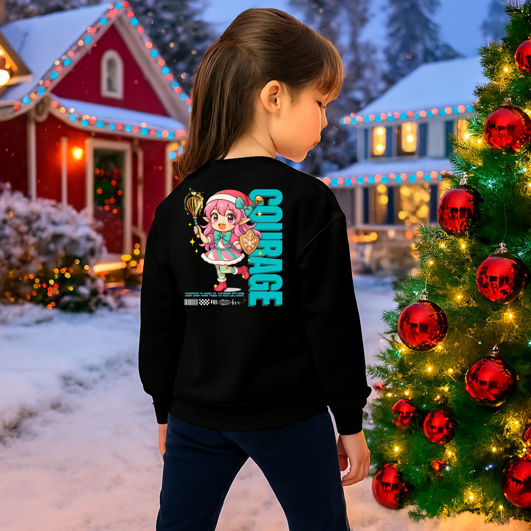 &quot;Courage&quot;- White | Youth Sweatshirt