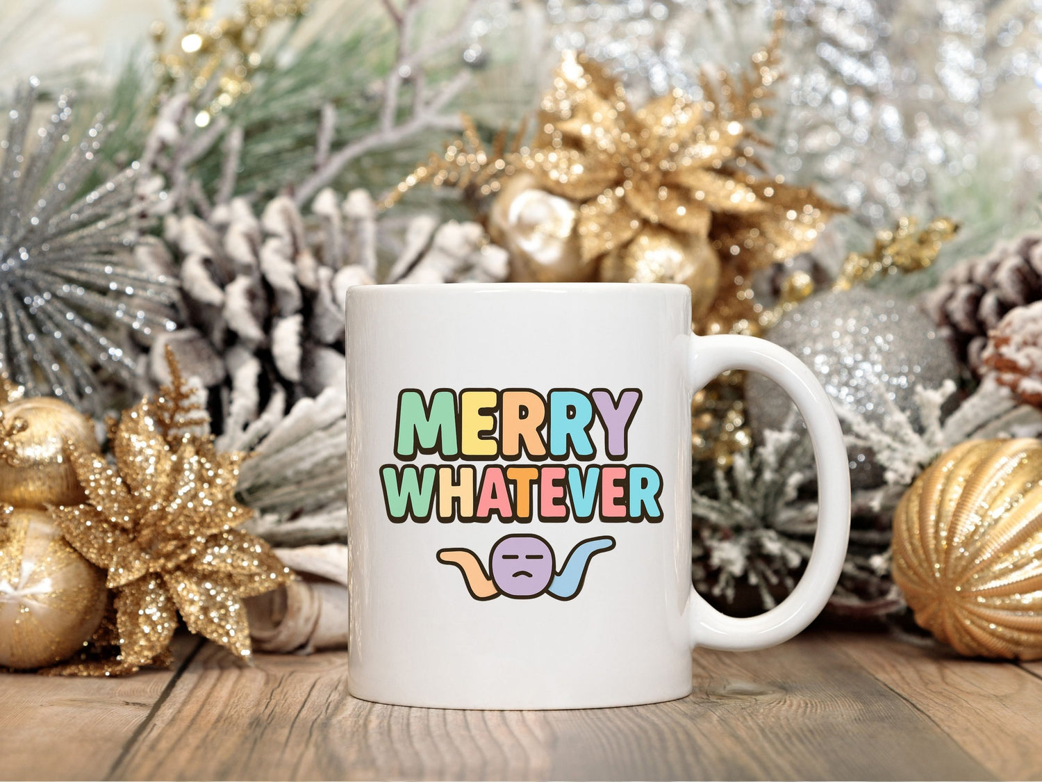 Merry Whatever Anti-Christmas / Bah Humbug White Mug | – RB Designa Co