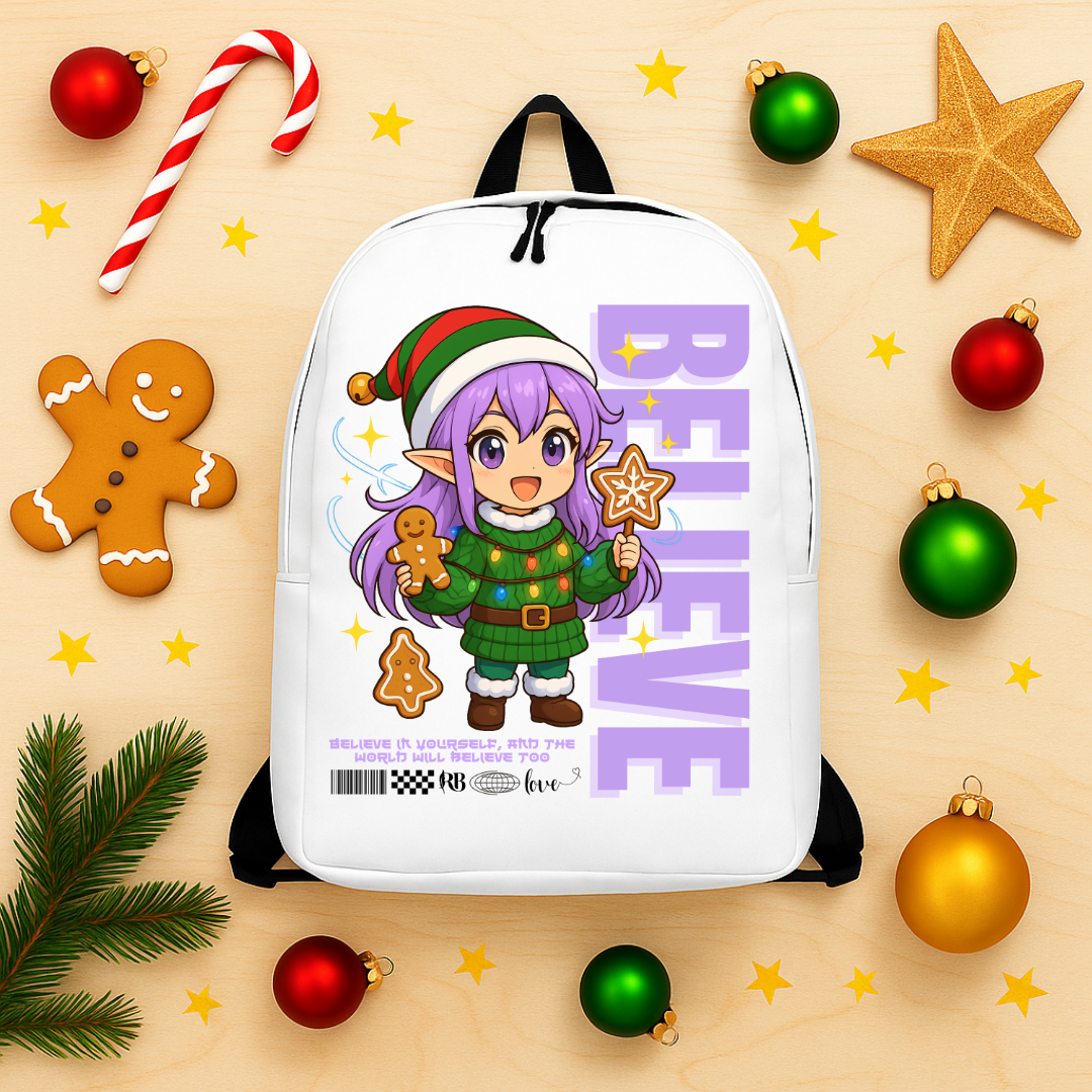 "Believe"- Black | Minimalist Backpack