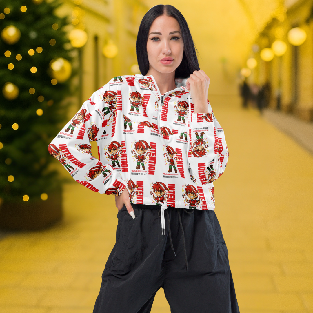 "Intention"- Black | Women’s cropped windbreaker | – RB Designa Co