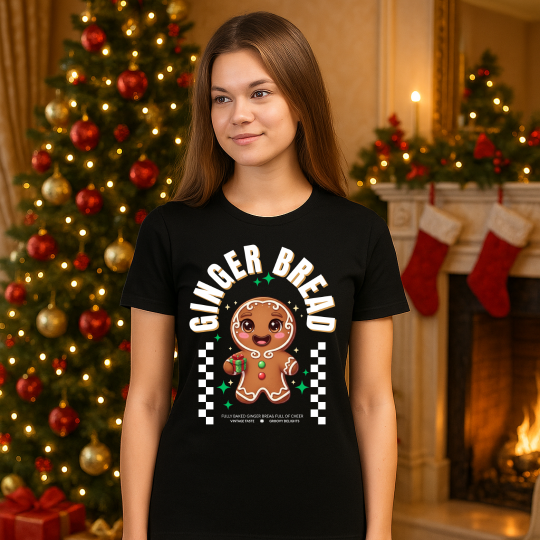 Gingerbread Joy – White | Youth Short Sleeve T-Shirt | – RB Designa Co