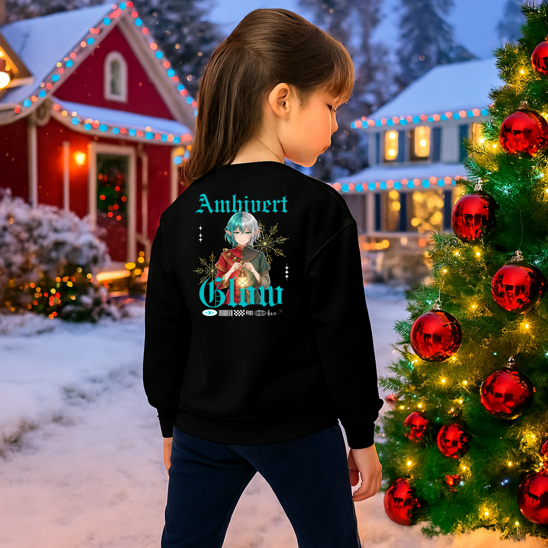 &quot;Ambivert Glow&quot;- White | Youth Sweatshirt
