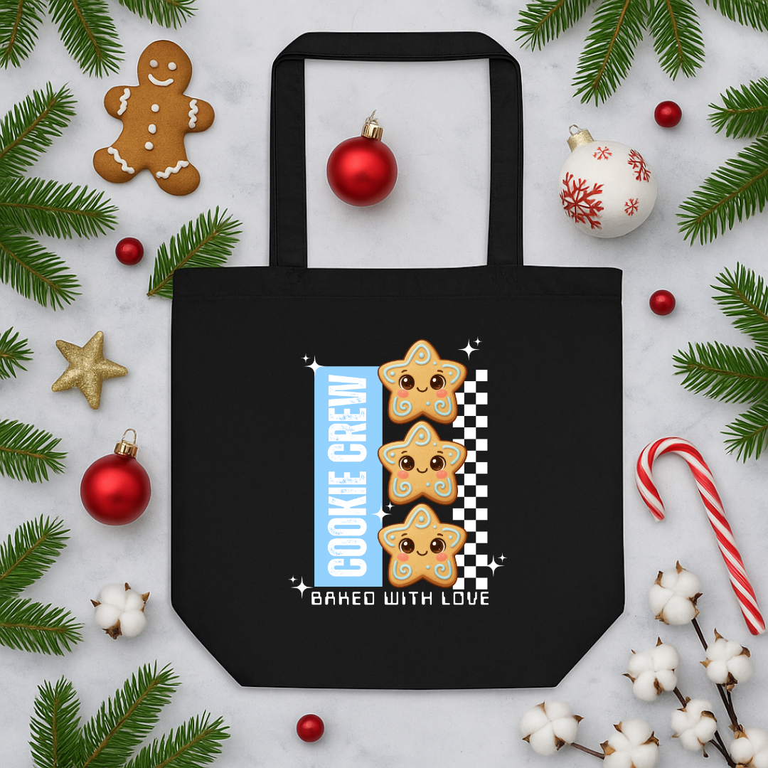 "Cookie Crew, Baked With Love"- Blue | Eco Tote Bag