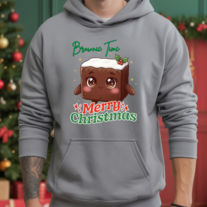 &quot;Brownie Time, Merry Christmas&quot;- Green | Youth Hoodie