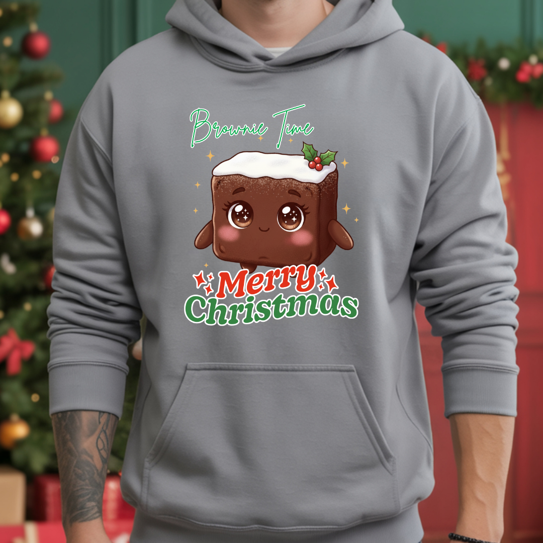 &quot;Brownie Time, Merry Christmas&quot;- White | Youth Hoodie