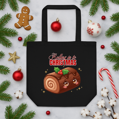 &quot;Rolling in to Christmas&quot;- Black | Eco Tote Bag