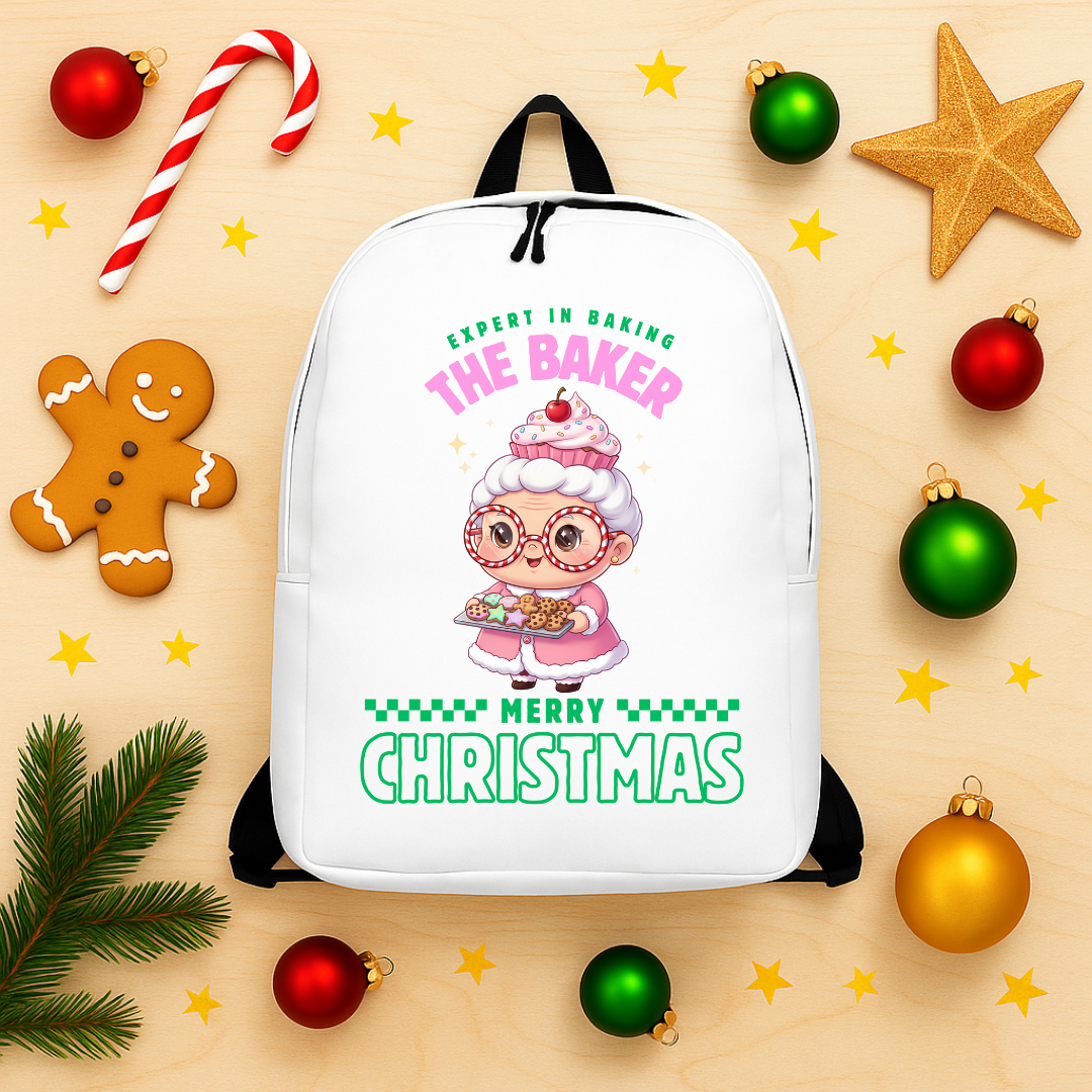 Expert in Baking: The Grandma Baker- Green and Pink | Minimalist Backpack | – RB Designa Co