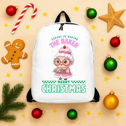Expert in Baking: The Grandma Baker- Green and Pink | Minimalist Backpack