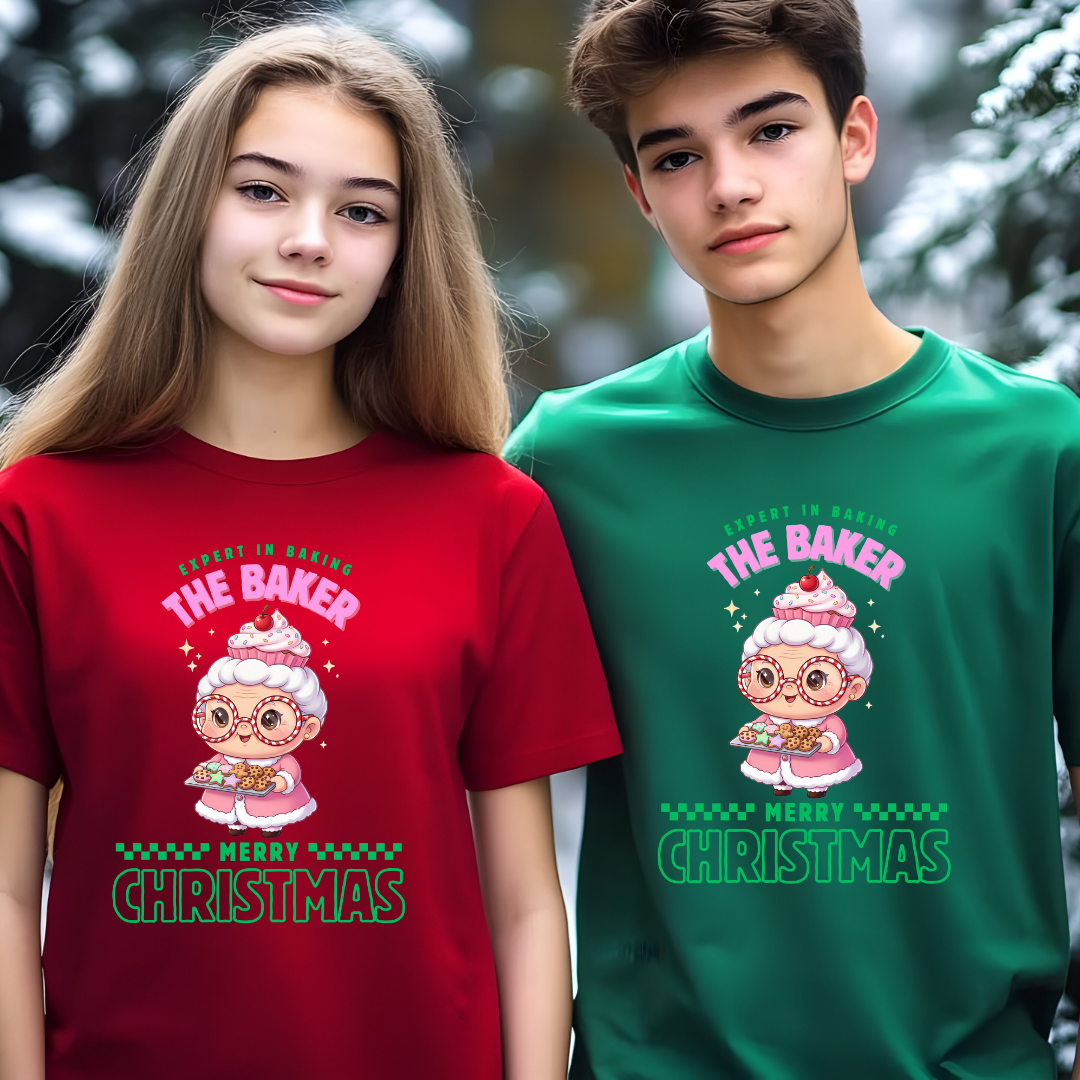 Expert in Baking: The Grandma Baker- Green and Pink | Youth T-Shirt