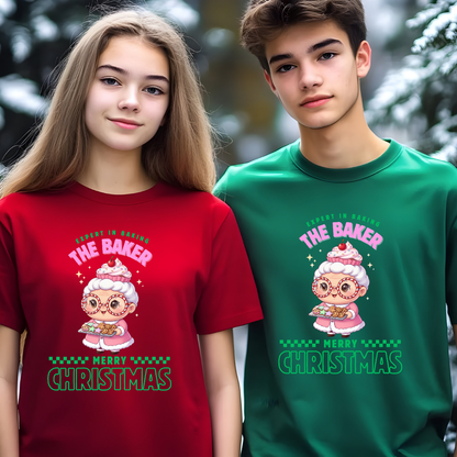 Expert in Baking: The Grandma Baker- Green and Pink | Youth T-Shirt