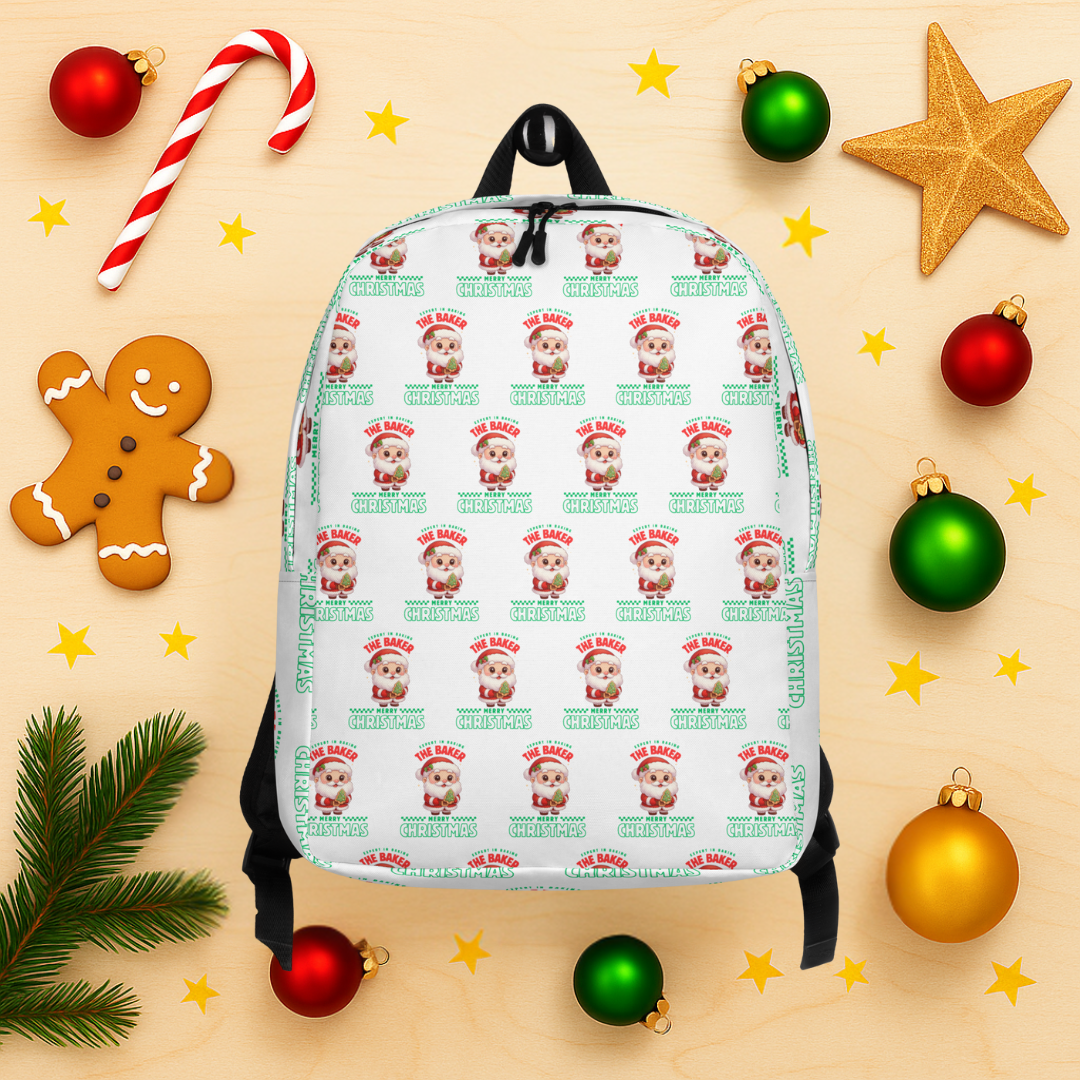 Expert in Baking: The Santa Baker- Green and Red | Backpack