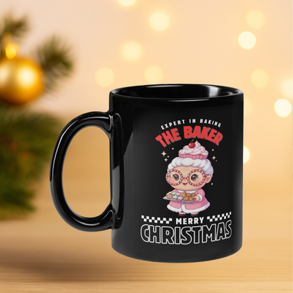 Expert in Baking: The Grandma Baker- White and Red | Black Glossy Mug