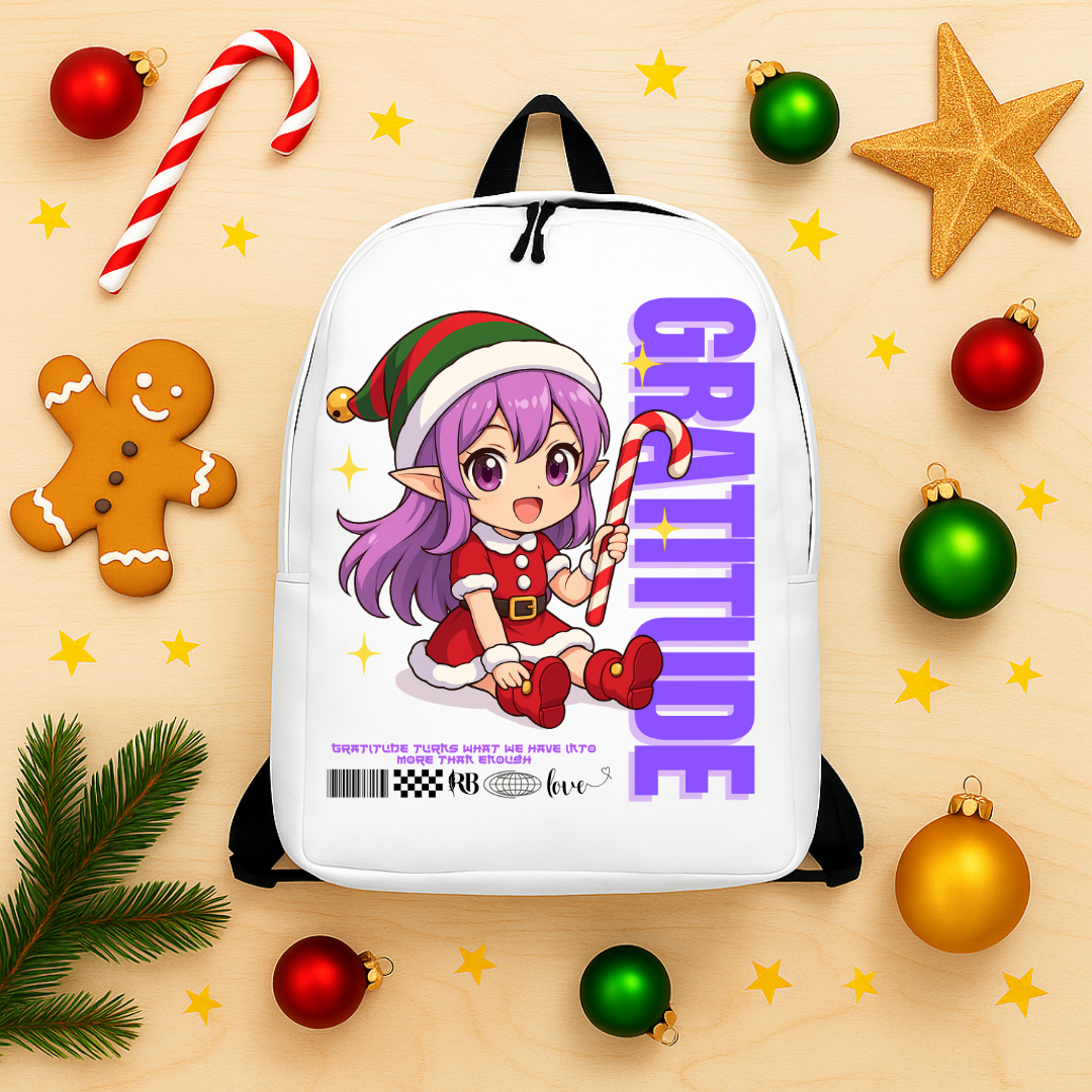 &quot;Gratitude&quot;- Black | Minimalist Backpack