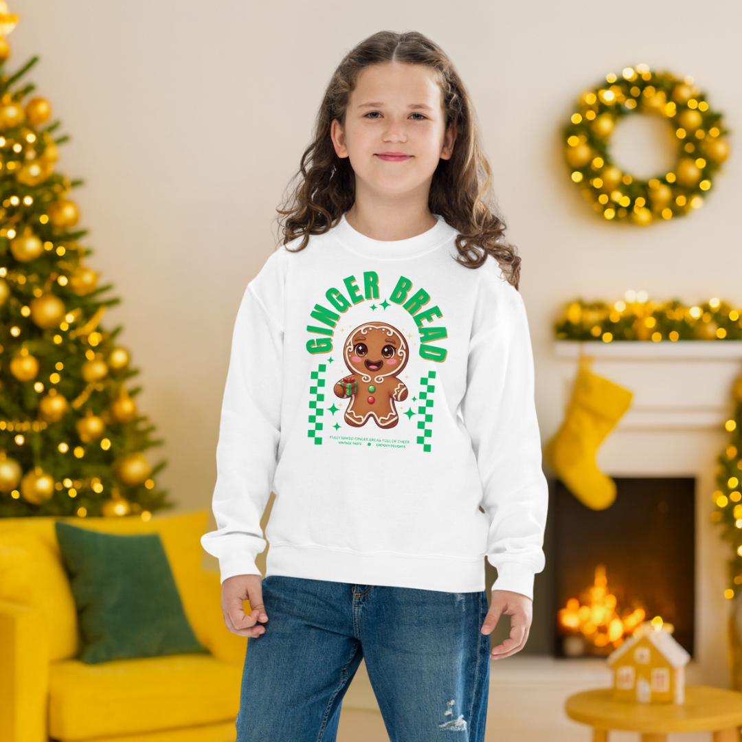 Gingerbread Joy–  Green | Youth Sweatshirt
