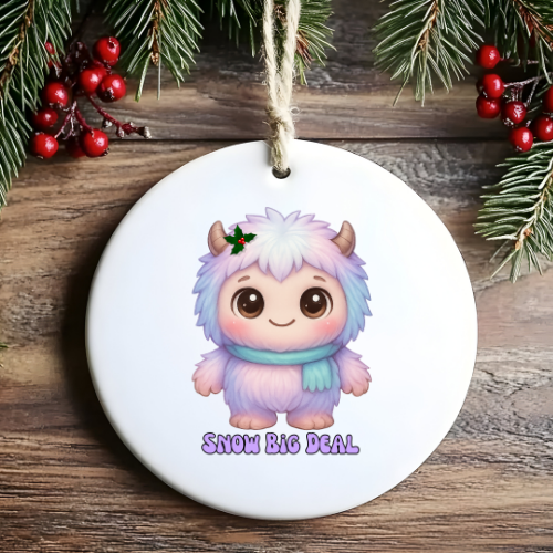 Fluffy Yeti Scarf Kids & Babies Ornament