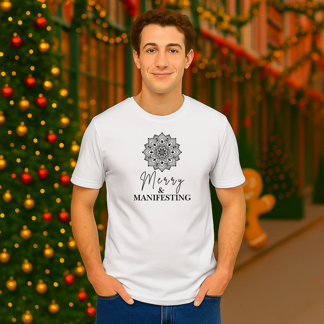 "Merry and Manifesting"- Black | Adults t-shirt
