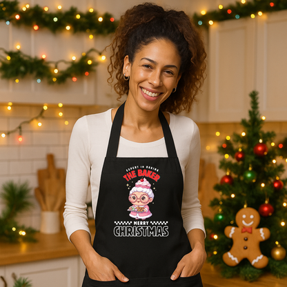 Expert in Baking: The Grandma Baker- White and Red | Organic cotton apron