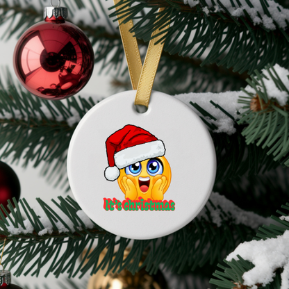 Emoji Santa Hat Kids &amp; Babies Ornament