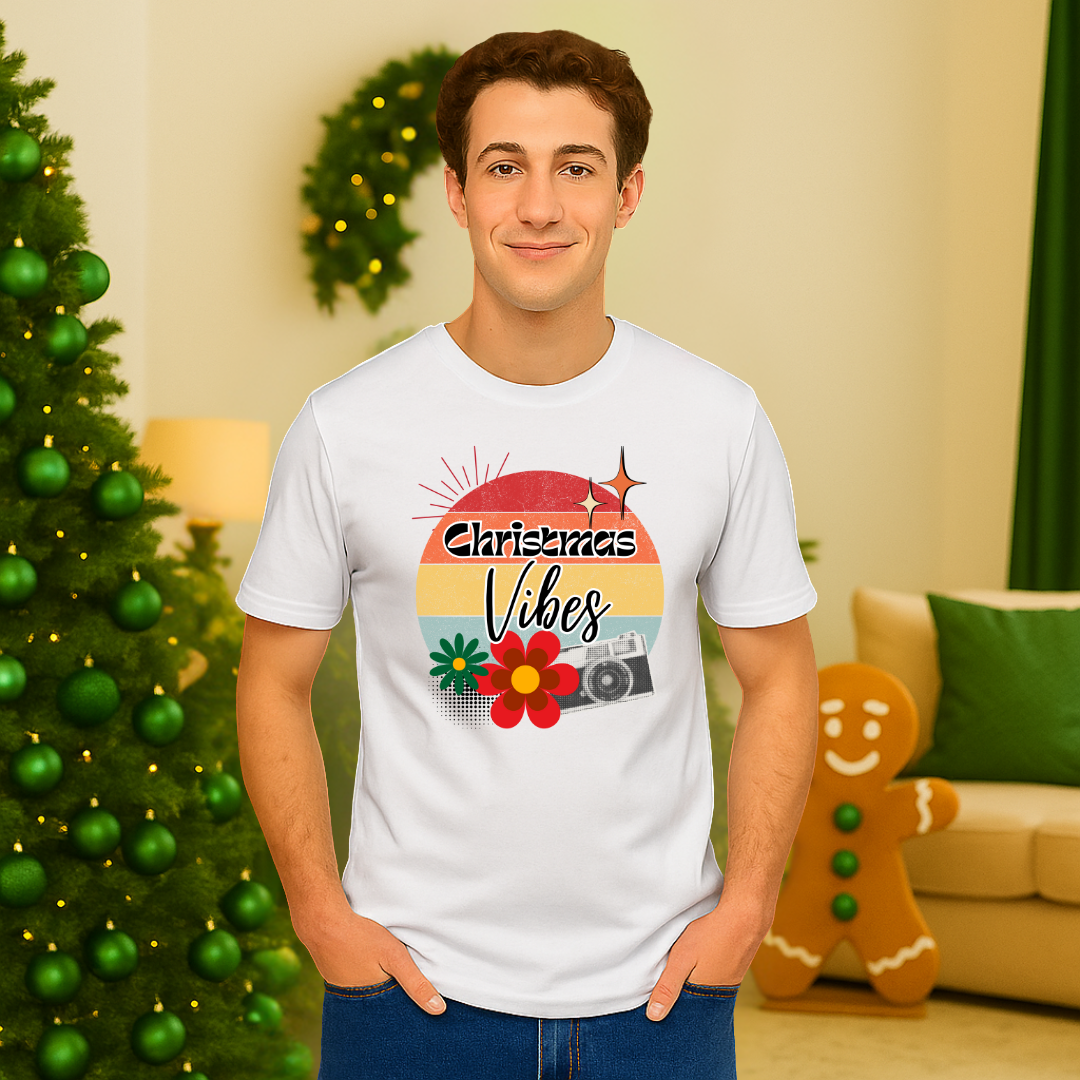 &quot;Christmas Vibes&quot; Black | Adults t-shirt