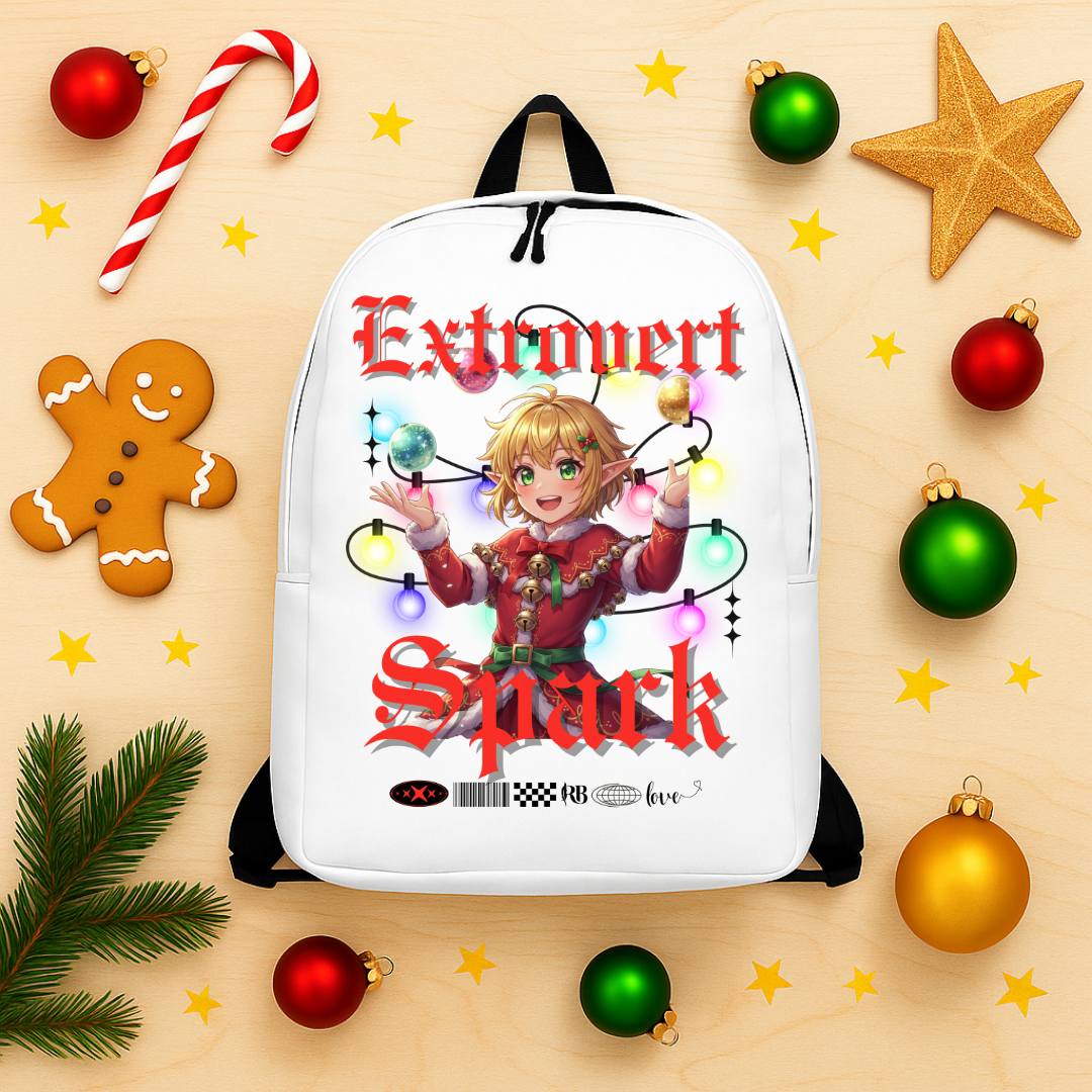 "Extrovert Spark"- Black | Minimalist Backpack