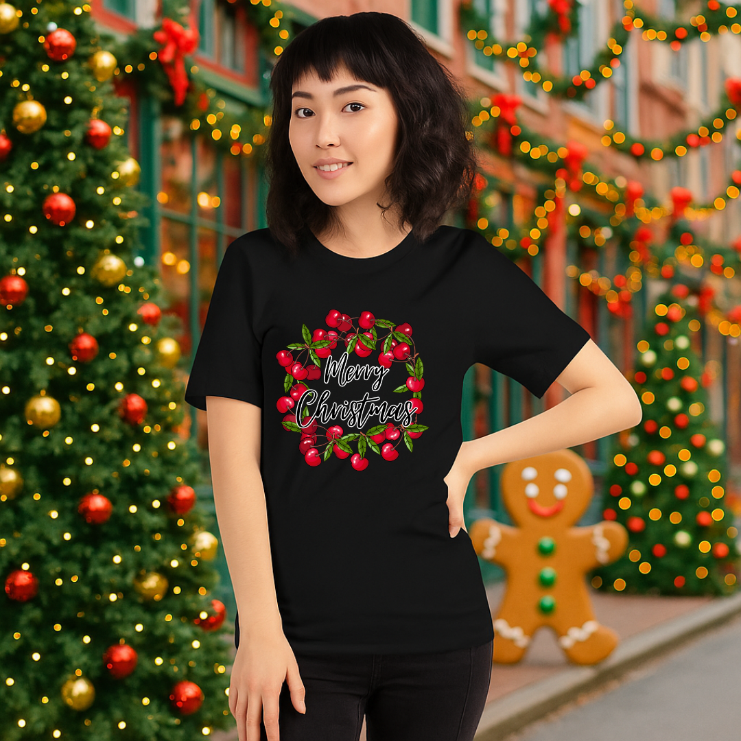 Cherries &quot;Merry Christmas&quot; | Adults t-shirt
