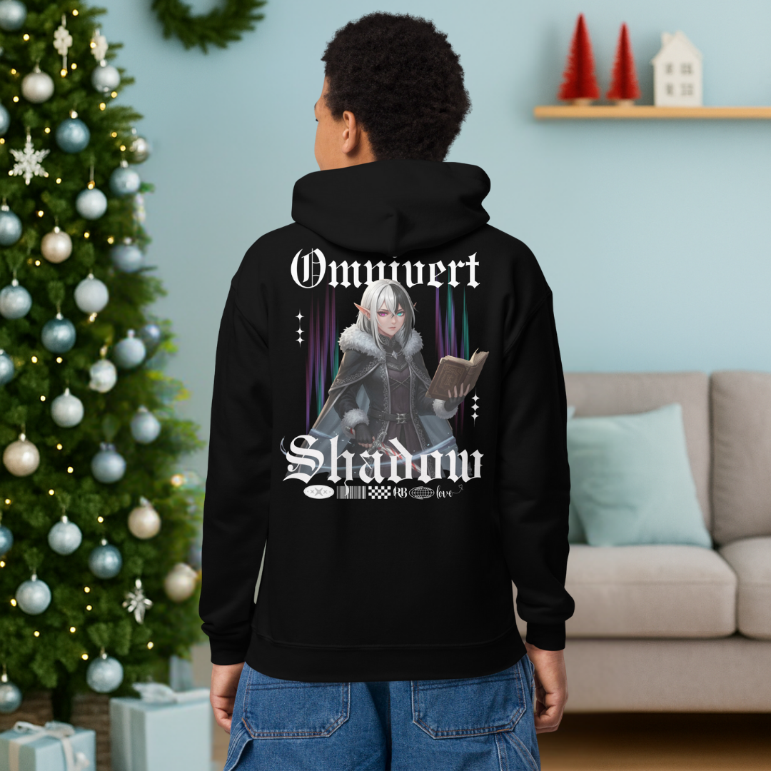 &quot;Omnivert Shadow&quot;- Black | Youth Hoodie