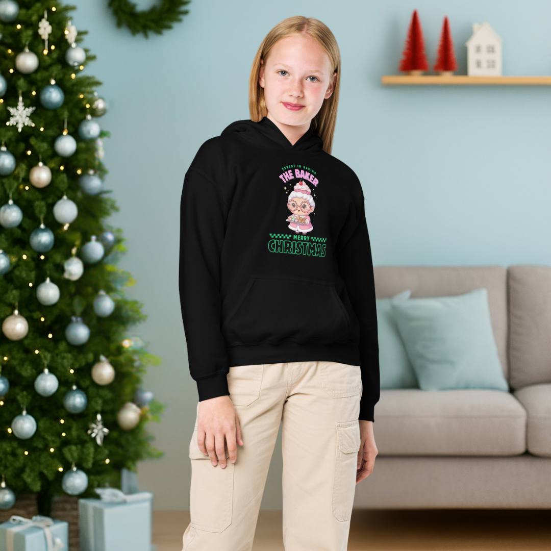 Expert in Baking: The Grandma Baker- Green and Pink | Youth Hoodie