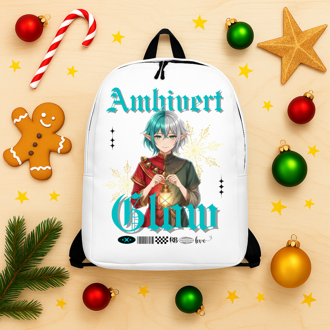 &quot;Ambivert Glow&quot;- Black | Minimalist Backpack