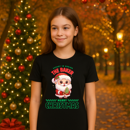 Expert in Baking: The Santa Baker- Green and Red | Youth Short Sleeve T-Shirt | – RB Designa Co