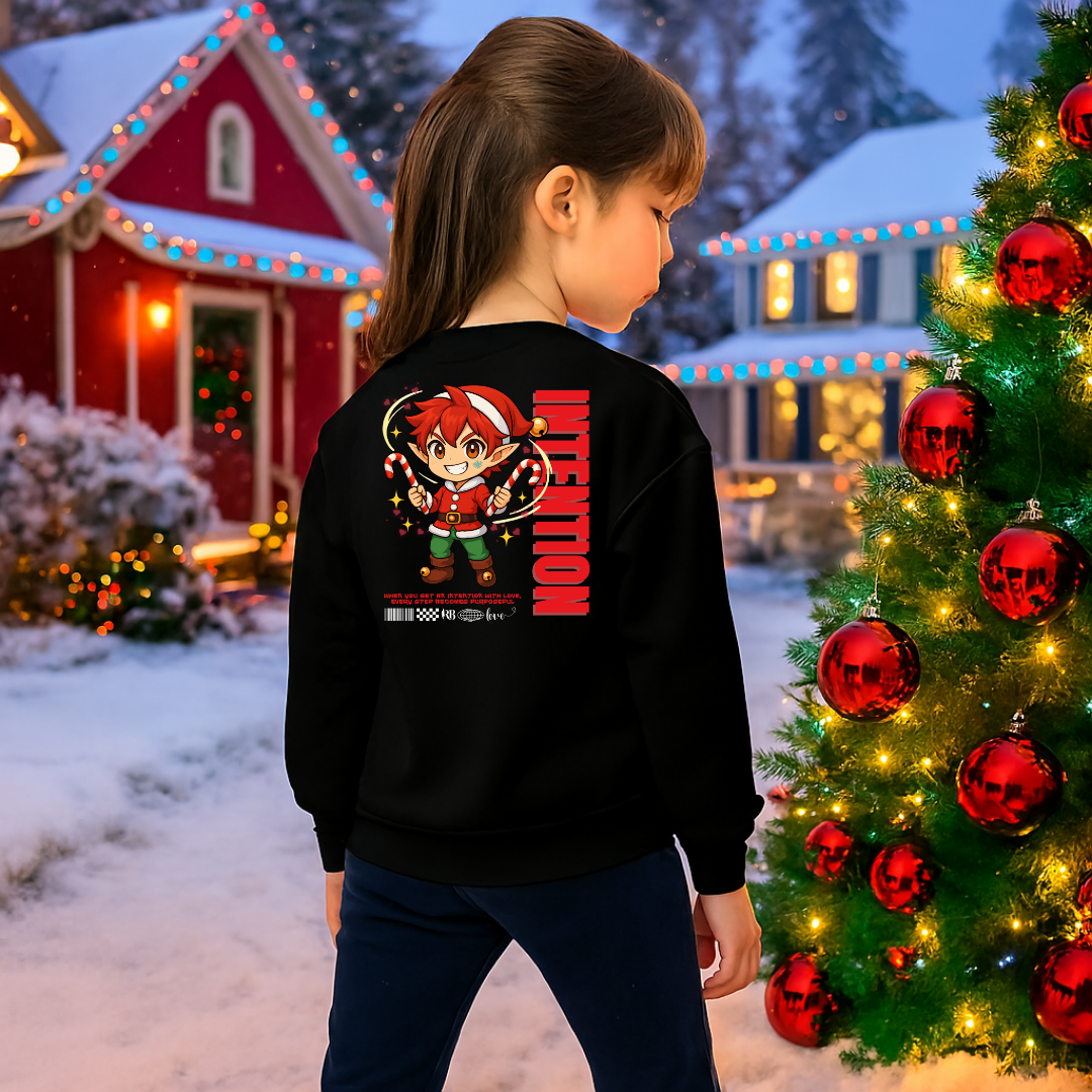 &quot;Intention&quot;- White | Youth Sweatshirt