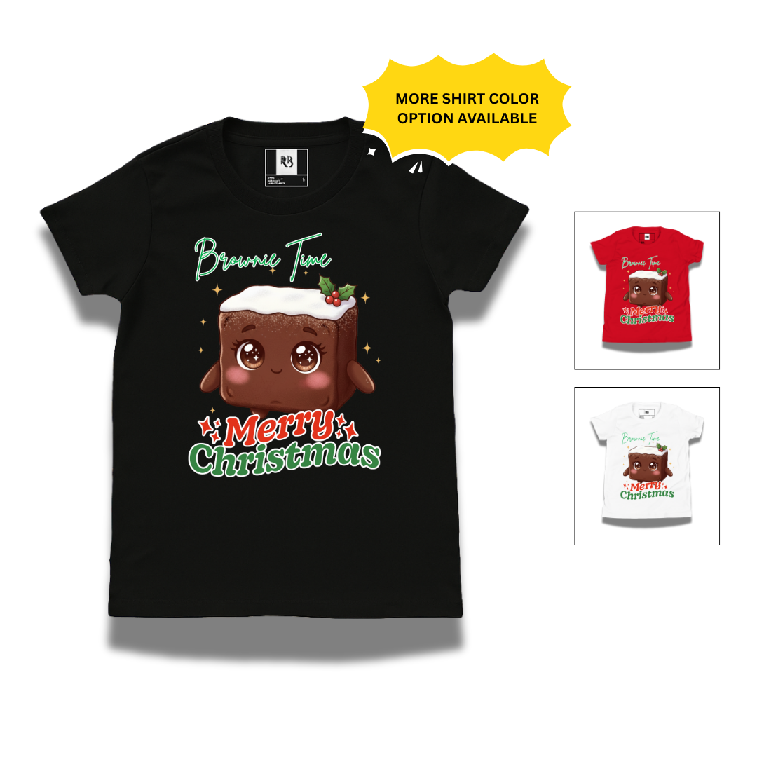 &quot;Brownie Time, Merry Christmas&quot;- White | Youth Short Sleeve T-Shirt | – RB Designa Co
