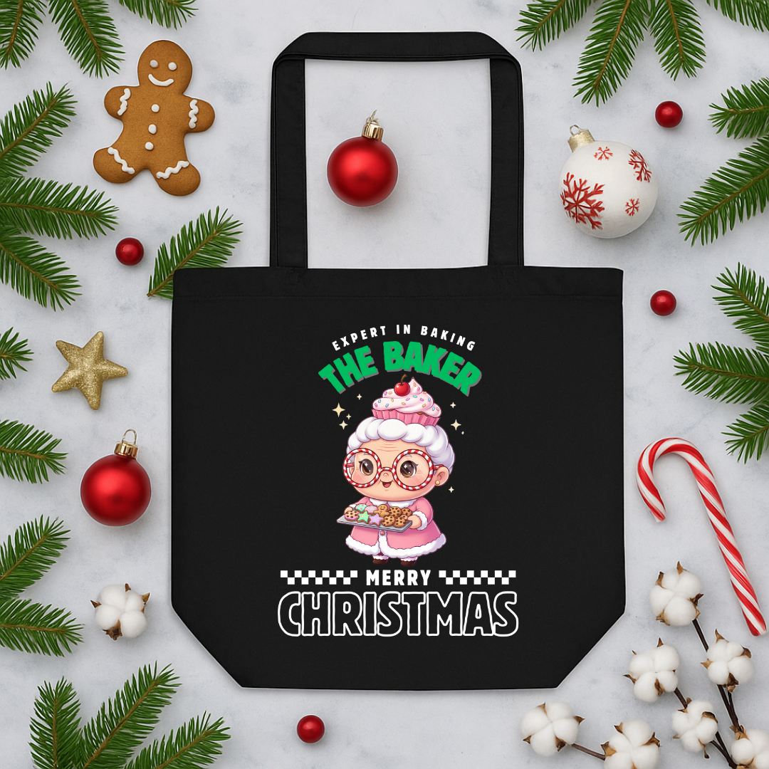Expert in Baking: The Grandma Baker- White and Green | Eco Tote Bag | – RB Designa Co