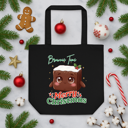 &quot;Brownie Time, Merry Christmas&quot;- White | Eco Tote Bag