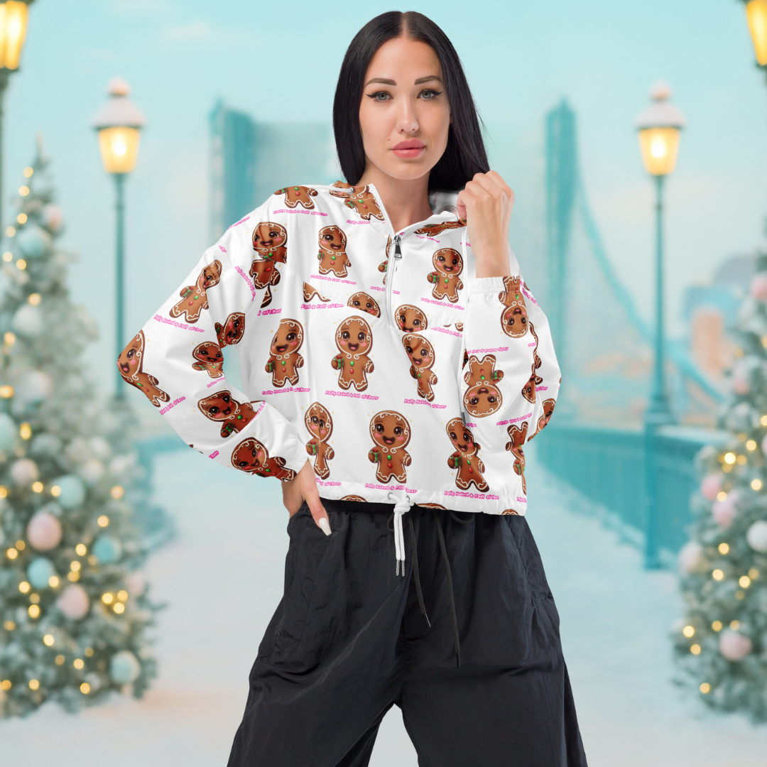 &quot;Fully Baked and Full of Cheer&quot; | Women’s cropped windbreaker